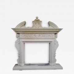 Superb Italian Stone Neoclassical Style Fireplace - 2847942