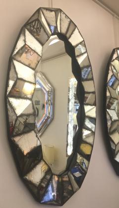 Superb Pair of Old Oxidized Faceted Mirrors - 387417