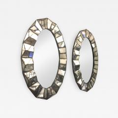 Superb Pair of Old Oxidized Faceted Mirrors - 388836