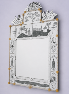 Superb Venetian Etched Murano Glass Mirror - 4774864