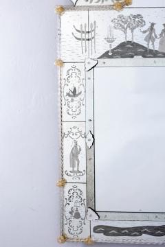 Superb Venetian Etched Murano Glass Mirror - 4774877