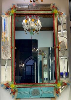 Superb Venetian Multicolor Murano Glass Mirror - 2866562
