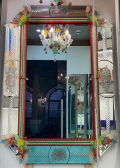 Superb Venetian Multicolor Murano Glass Mirror - 2866654