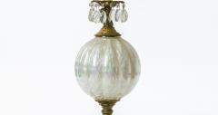 Superb mother of pearl glass pair of gold and crystal lamp - 870656