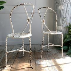 Superb pair of Rare Tri Legged Regency Wrought Iron Chairs - 3037494