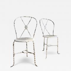 Superb pair of Rare Tri Legged Regency Wrought Iron Chairs - 3044765