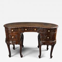 Superb quality Edwardian freestanding mahogany kidney shaped desk - 4762329