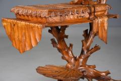 Superb rare late 19thc Italian finely carved pine Grotto work table - 4805582