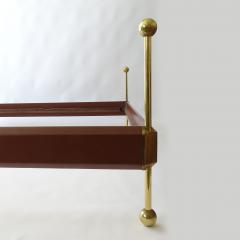 Surreal Italian 1960s Brass and Faux Leather Double Bed - 3861049