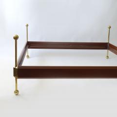 Surreal Italian 1960s Brass and Faux Leather Double Bed - 3861053