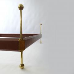 Surreal Italian 1960s Brass and Faux Leather Double Bed - 3861060