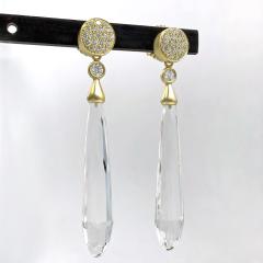 Susan Sadler Brilliant White Diamond Stud Detachable Rock Crystal Earrings Susan Sadler - 4701281