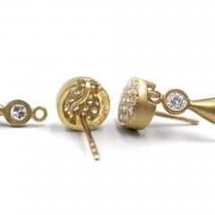 Susan Sadler Brilliant White Diamond Stud Detachable Rock Crystal Earrings Susan Sadler - 4701282