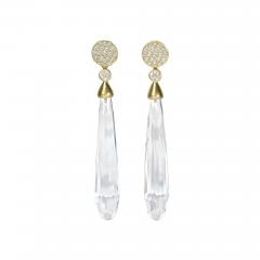 Susan Sadler Brilliant White Diamond Stud Detachable Rock Crystal Earrings Susan Sadler - 4705401