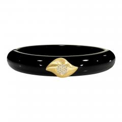 Susan Sadler Susan Sadler Magnetic Black Bakelite Diamond Gold Insight Cuff Bracelet - 4779905