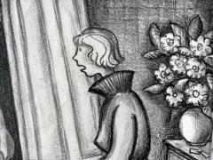 Susan Willard Flint Surprised Woman with Cactus 1920s Female Illustrator - 3702861