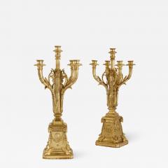 Susse Freres Pair of Neoclassical style gilt bronze candelabra by Susse Fr res - 2360283