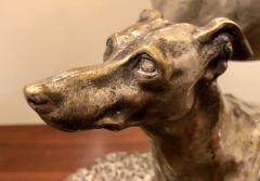 Suzanne Bizard Art Deco Greyhound Dogs Bronze Sculpture by S Bizard - 1386830