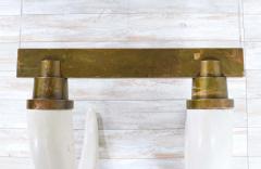 Suzanne Dahl and Jerry Barich 1970s Modernist Faux Elephant Tusk Brass Lucite Console Table - 2304849