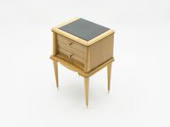 Suzanne Guiguichon French sycamore Night Stands 2 drawers Attr Suzanne Guiguichon 1950s - 1555212