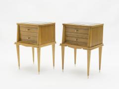 Suzanne Guiguichon French sycamore Night Stands 2 drawers Attr Suzanne Guiguichon 1950s - 1555213