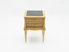 Suzanne Guiguichon French sycamore Night Stands 2 drawers Attr Suzanne Guiguichon 1950s - 1555217