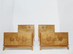 Suzanne Guiguichon Pair of French art deco children twin beds in solid ash wood 1950s - 2232600