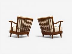 Svante Skogh Lounge Chairs Beige Linen Beech Sweden 1945 - 4503522