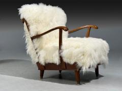 Svante Skogh Lounge Chairs Mongolian Fur Beech Sweden 1945 - 4496458