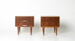 Svante Skogh Pair of Svante Skogh Walnut Nightstands for Seffle M belfabrik Sweden - 4794679