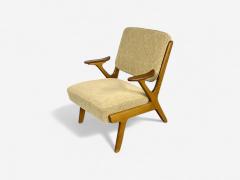 Svegards Makaryd Swedish Modern Wood Fabric Lounge Chairs Sweden 1960s - 4212572