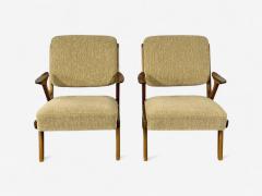 Svegards Makaryd Swedish Modern Wood Fabric Lounge Chairs Sweden 1960s - 4212574