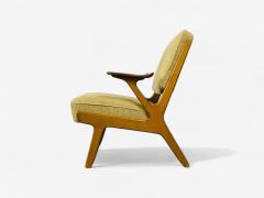Svegards Makaryd Swedish Modern Wood Fabric Lounge Chairs Sweden 1960s - 4212575