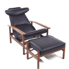 Sven Ivar Dysthe Sven Ivar Dysthe for Dokka M bler MCM Norwegian Teak Reclining Chair and Ottoman - 3838973