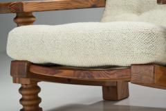 Sven Larsson Pair of T lja Armchairs with Sculpted Legs by Sven Larsson Sweden 1960s - 4082893