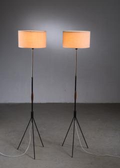 Svend Aage Holm S rensen Pair of Danish Modern height adjustable floor lamps - 2006392
