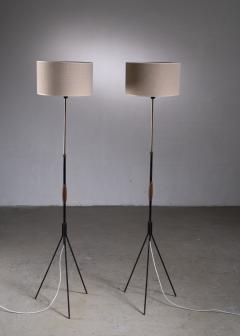 Svend Aage Holm S rensen Pair of Danish Modern height adjustable floor lamps - 2006393