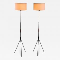 Svend Aage Holm S rensen Pair of Danish Modern height adjustable floor lamps - 2009956