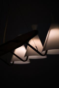 Svend Aage Holm S rensen Sorensen Ceiling Lamp in Brass Teak and Opaline Glass by Svend Aage Holm S rensen 1950s - 4507726