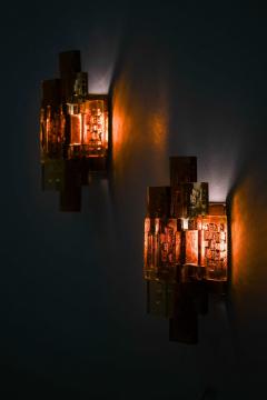 Svend Aage Holm S rensen Sorensen Pair of Svend Aage Holm S rensen Glass Wall Lamps 1960s - 4632578