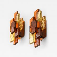 Svend Aage Holm S rensen Sorensen Pair of Svend Aage Holm S rensen Glass Wall Lamps 1960s - 4632923