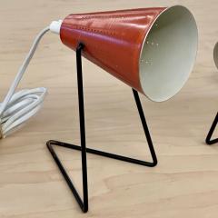 Svend Aage Holm S rensen Svend Aage Holm S rensen Mid Century Modern Small Table Lamps Red Lacquer - 3438452