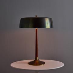 Svend Aage Holm Sorensen 1960s Svend Aage Holm Sorensen Model 4109 Brass and Wood Table Lamp - 4388412
