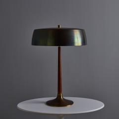Svend Aage Holm Sorensen 1960s Svend Aage Holm Sorensen Model 4109 Brass and Wood Table Lamp - 4388414