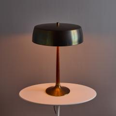 Svend Aage Holm Sorensen 1960s Svend Aage Holm Sorensen Model 4109 Brass and Wood Table Lamp - 4388415
