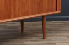 Svend Aage Larsen Danish Modern Tambour Door Teak Credenza by Svend A Larsen - 3529489