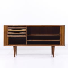 Svend Aage Larsen Svend Aage Larsen Mid Century Danish Teak Tambour Door Credenza - 4113709