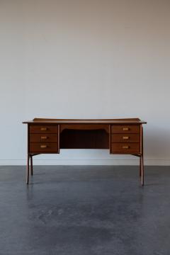 Svend Aage Madsen Danish Teak and Cane Desk by Svend Aage Madsen for Sigurd Hansen M belfabrik - 4595907