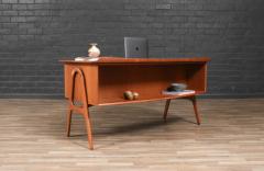 Svend Aage Madsen Svend A Madsen Teak Cane Desk w Bookcase for Sigurd Hansen - 4248421