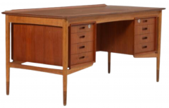 Svend Aage Madsen Svend Aage Madsen floating frame teak desk 1960s - 2924473